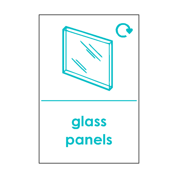 Flat Glass Waste Sticker | Safety-Label.co.uk