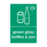Green Glass Waste Sticker | Safety-Label.co.uk