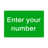 Green Custom Number Sticker | Safety-Label.co.uk