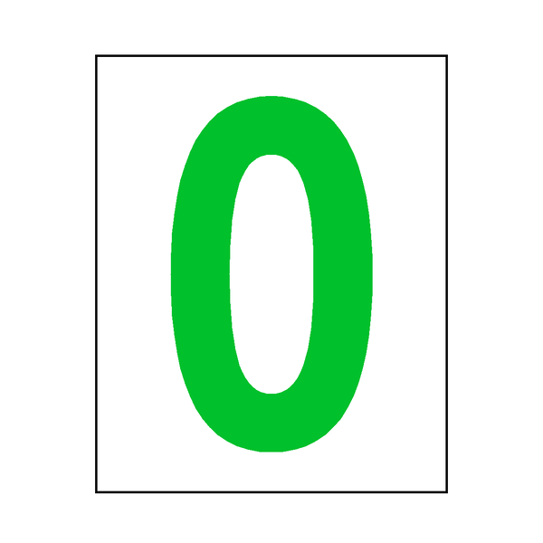 Number 0 Sticker Green | Safety-Label.co.uk