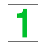 Number 1 Sticker Green | Safety-Label.co.uk