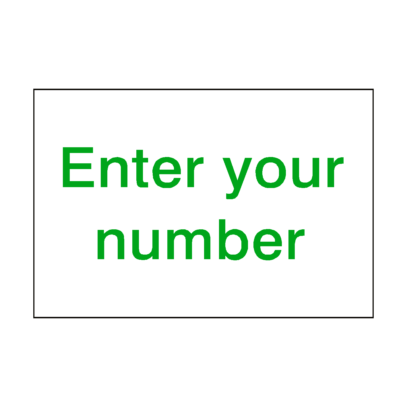 Standard Number Code Sticker Green Custom Number Sticker Green