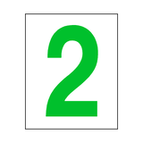 Number 2 Sticker Green | Safety-Label.co.uk