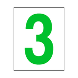 Number 3 Sticker Green | Safety-Label.co.uk