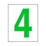 Number 4 Sticker Green | Safety-Label.co.uk