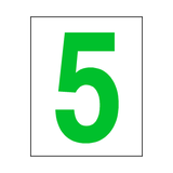 Number 5 Sticker Green | Safety-Label.co.uk