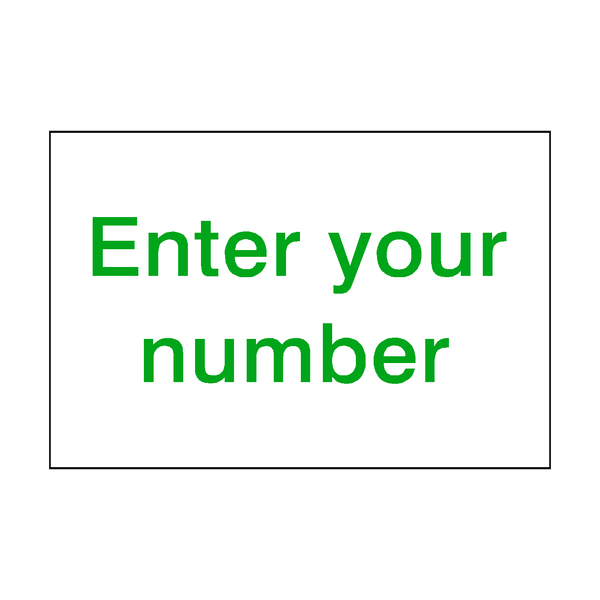 Custom Number Sticker Green