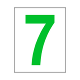 Number 7 Sticker Green | Safety-Label.co.uk