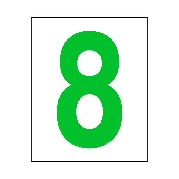 Number 8 Sticker Green | Safety-Label.co.uk