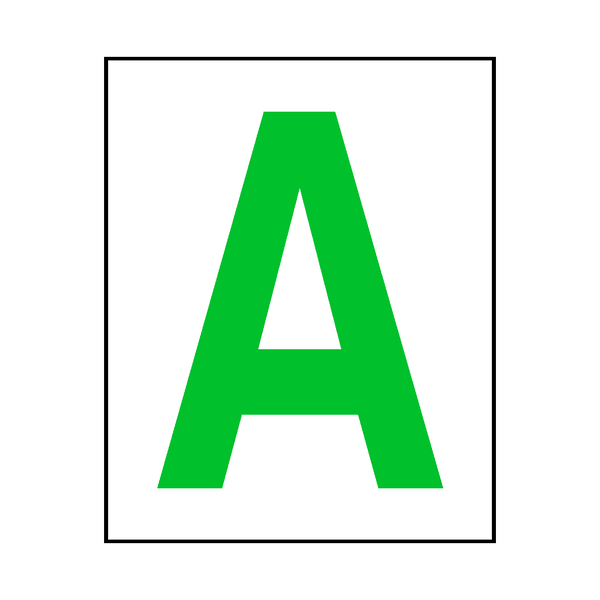 Letter A Sticker Green | Safety-Label.co.uk