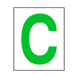 Letter C Sticker Green | Safety-Label.co.uk