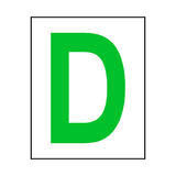 Letter D Sticker Green | Safety-Label.co.uk