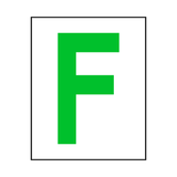 Letter F Sticker Green | Safety-Label.co.uk