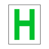 Letter H Sticker Green | Safety-Label.co.uk