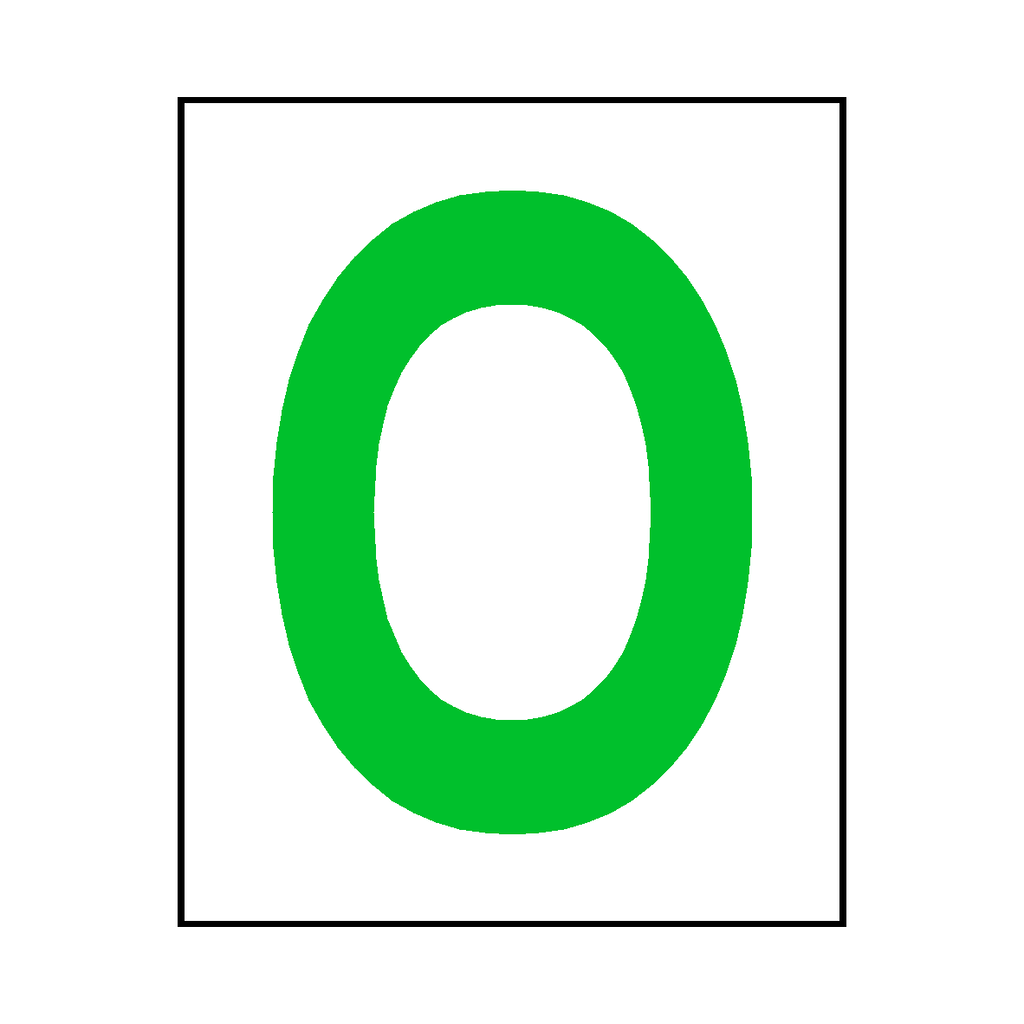 Letter O Sticker Green | Safety-Label.co.uk