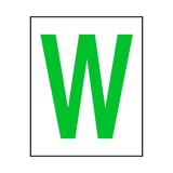 Letter W Sticker Green | Safety-Label.co.uk