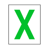 Letter X Sticker Green | Safety-Label.co.uk