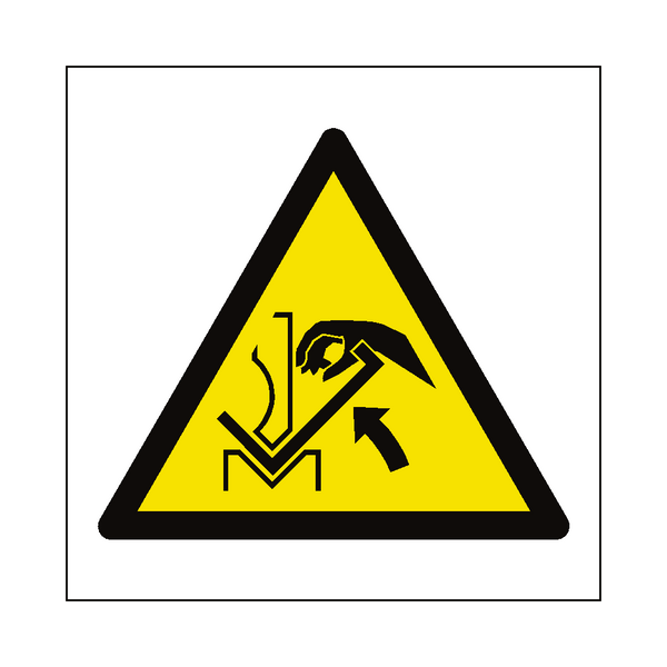 Hand Crush in Press Brake Hazard Symbol Label | Safety-Label.co.uk