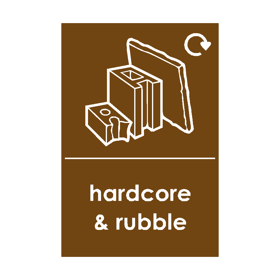 Rubble Label Hardcore and Rubble Waste Sign