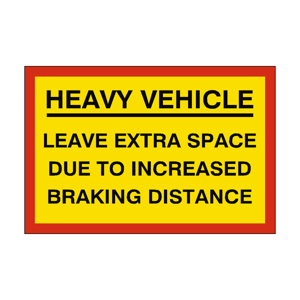 Heavy Vehicle Braking Sticker | Safety-Label.co.uk