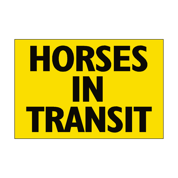 Horses In Transit Sticker | Safety-Label.co.uk