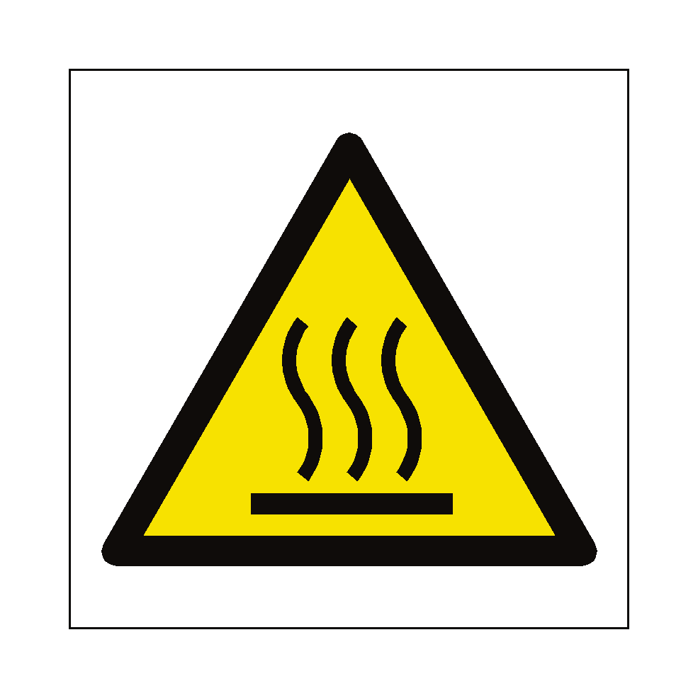Hot Surface Hazard Symbol Sign | Safety-Label.co.uk