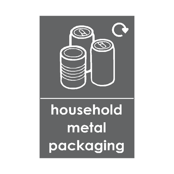 Recycle Metal Label Household Metal Packaging Waste Recycling Sticker