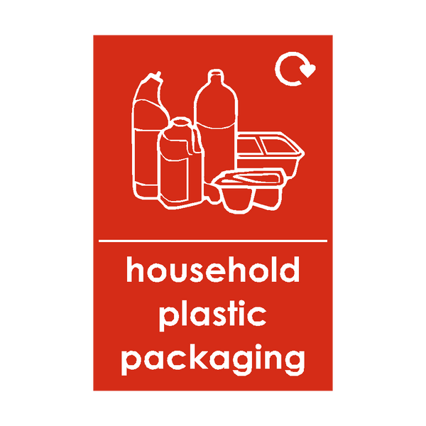 Household Plastic Packaging Waste Recycling Signs | Safety-Label.co.uk