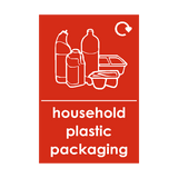 Household Plastic Packaging Waste Recycling Sticker | Safety-Label.co.uk
