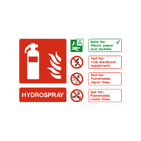 Hydrospray Extinguisher Sticker | Safety-Label.co.uk