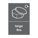 Large Tins Waste Recycling Signs | Safety-Label.co.uk