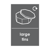 Large Tins Waste Recycling Sticker | Safety-Label.co.uk