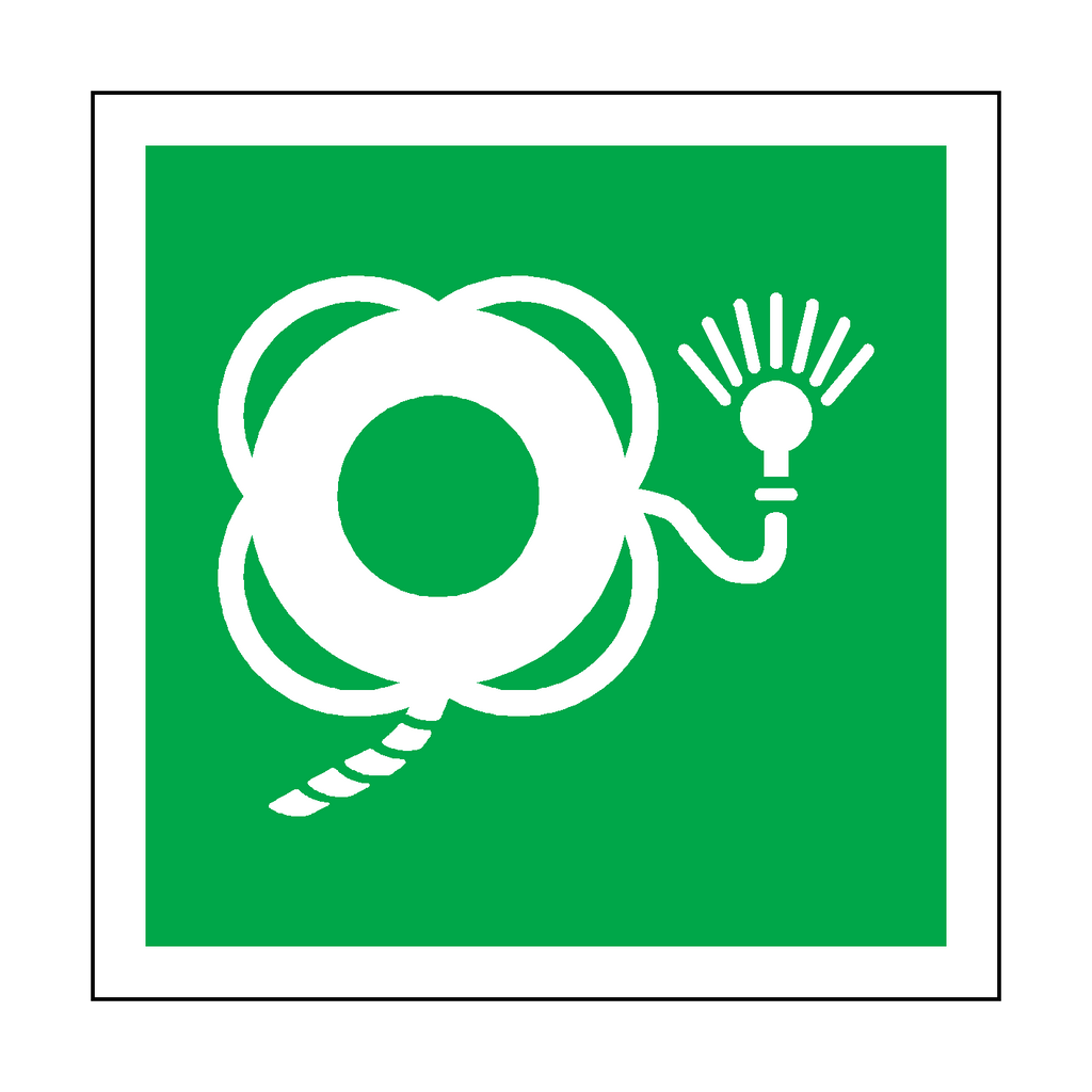Lifebuoy With Line & Light Symbol Sign | Safety-Label.co.uk