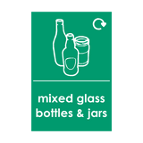 Mixed Glass Waste Sticker | Safety-Label.co.uk