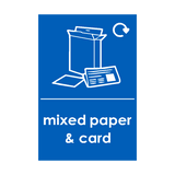 Mixed Paper and Cardboard Waste Recycling Sticker | Safety-Label.co.uk