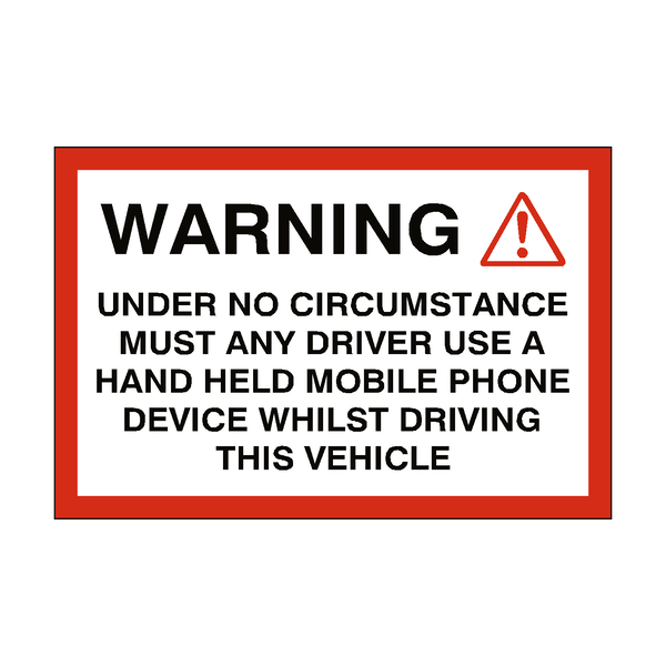 Mobile Phone Vehicle Sticker | Safety-Label.co.uk