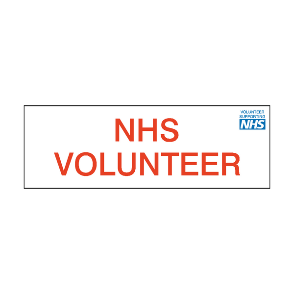 NHS Volunteer Sticker | Safety-Label.co.uk