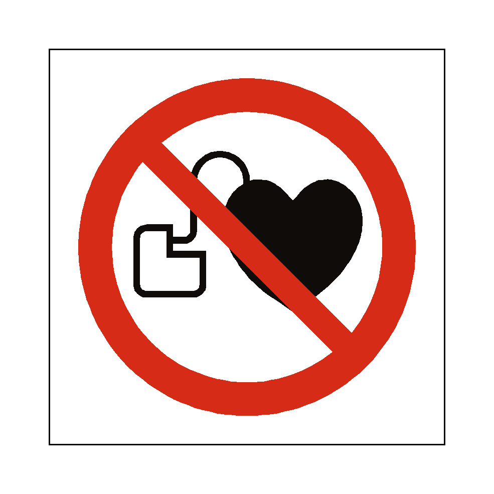No Cardiac Device Symbol Sign | Safety-Label.co.uk