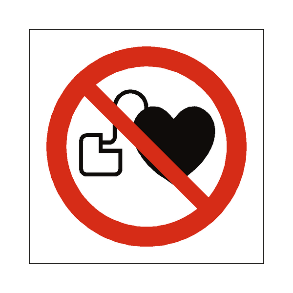No Cardiac Device Symbol Label | Safety-Label.co.uk