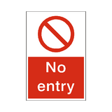 No Entry Sticker | Safety-Label.co.uk