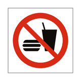 No Eating Or Drinking Symbol Label | Safety-Label.co.uk