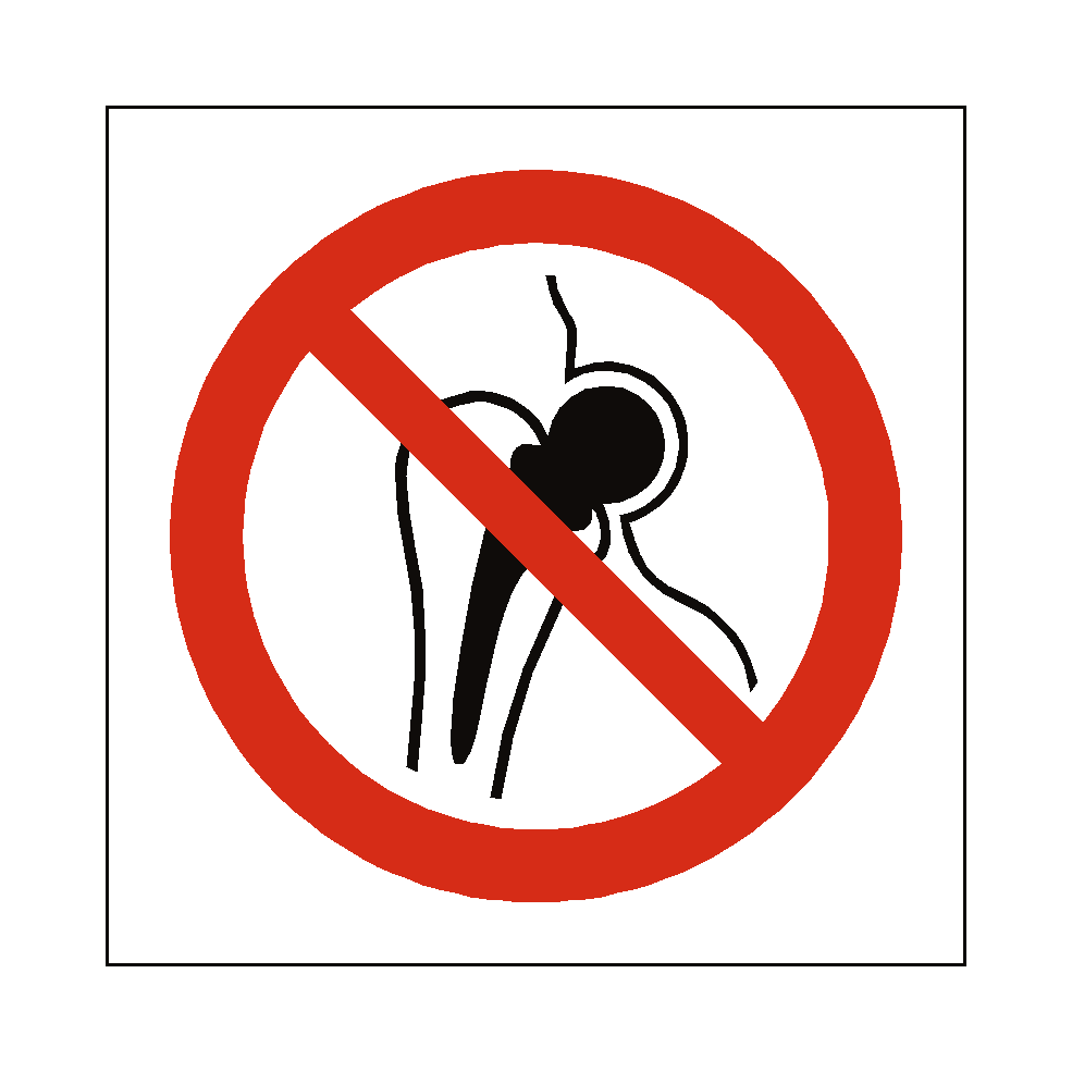 No Metal Implants Symbol Label | Safety-Label.co.uk