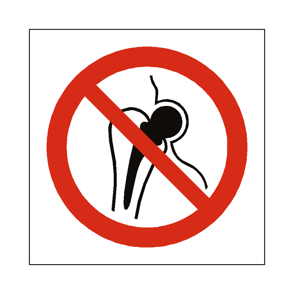 No Metal Implants Symbol Sign | Safety-Label.co.uk