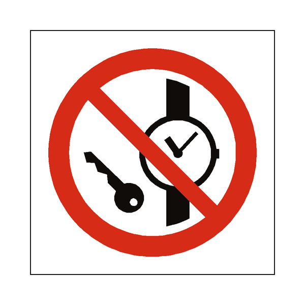 No Metal Objects Symbol Label | Safety-Label.co.uk