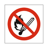 No Open Flame Symbol Sign | Safety-Label.co.uk