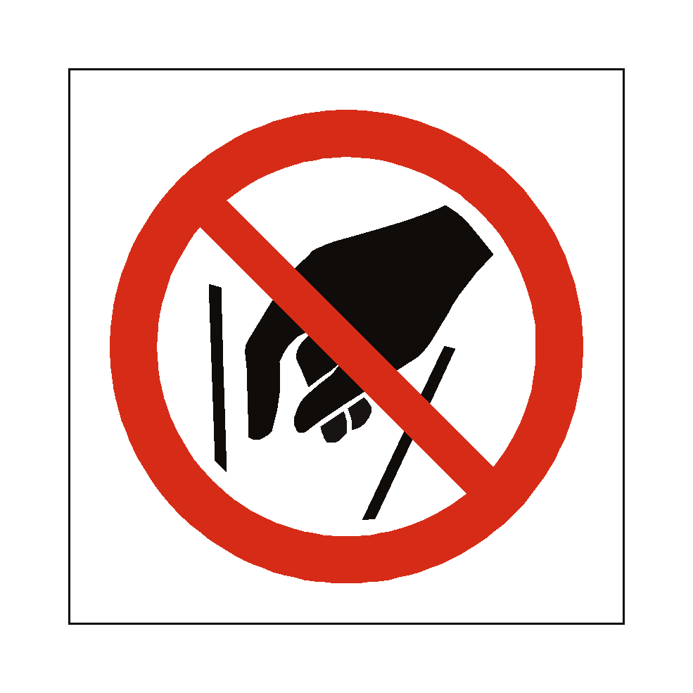 No Reaching In Symbol Label | Safety-Label.co.uk