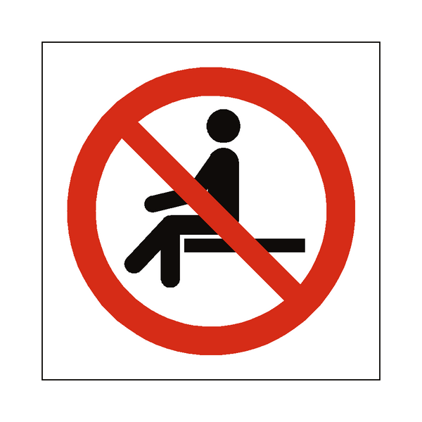No Sitting Symbol Label | Safety-Label.co.uk