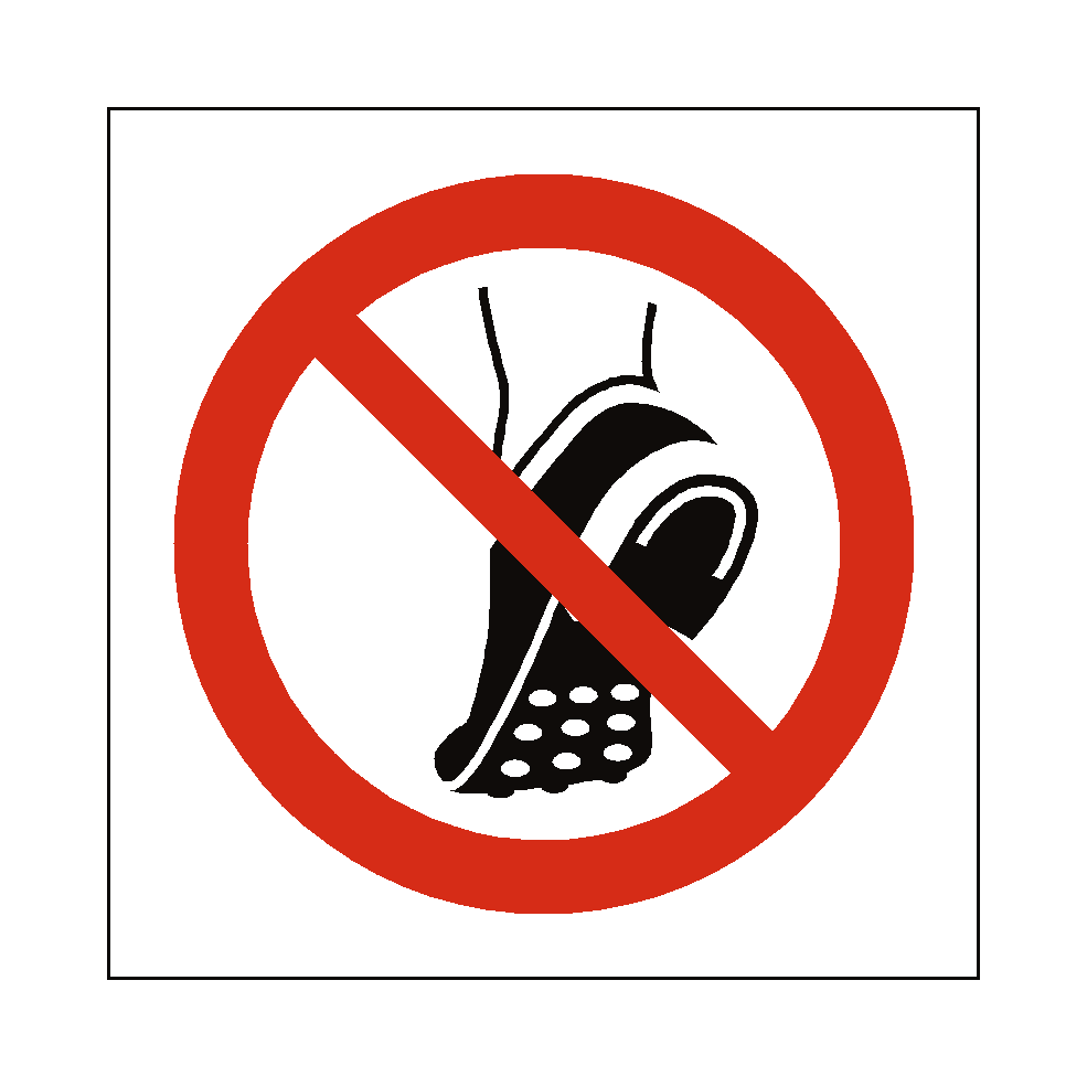 Do Not Wear Studded Shoes Symbol Label | Safety-Label.co.uk