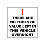 No Tools Of Value Sticker | Safety-Label.co.uk