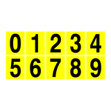 Yellow Number Sticker Pack 0 to 9 | Safety-Label.co.uk